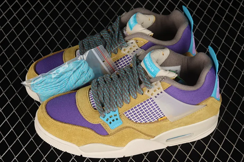 All categories Air Jordan Jordan series basketball shoes Air Jordan 4 foreign trade version Air Jordan 4 Retro SP AJ4 Joe 4 joint yellow and purple desert DJ5718-300